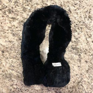 Yves Salomon Paris Black Rabbit Fur Scarf